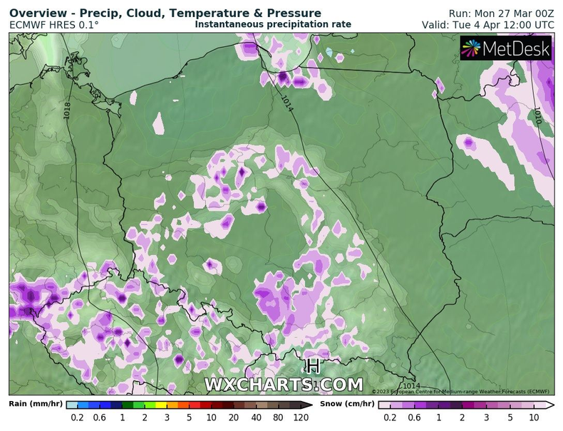 Początek przyszłego tygodnia znów może przynieść śnieg