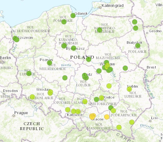 Stężenie pyłu PM2,5 - 2017-03 -16