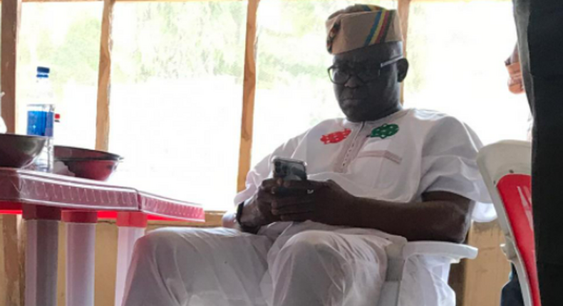 Presidential aspirant, Ayodele Fayose spotted at a popular Amala joint in Abuja (Pulse )