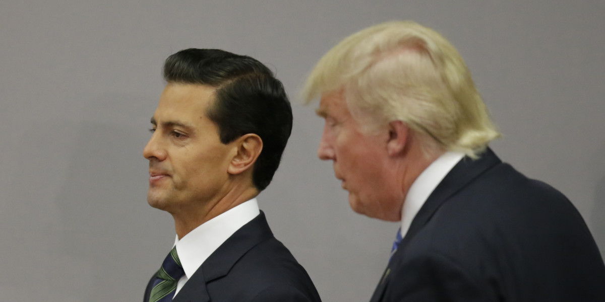 Trump with Mexican President Enrique Peña Nieto.