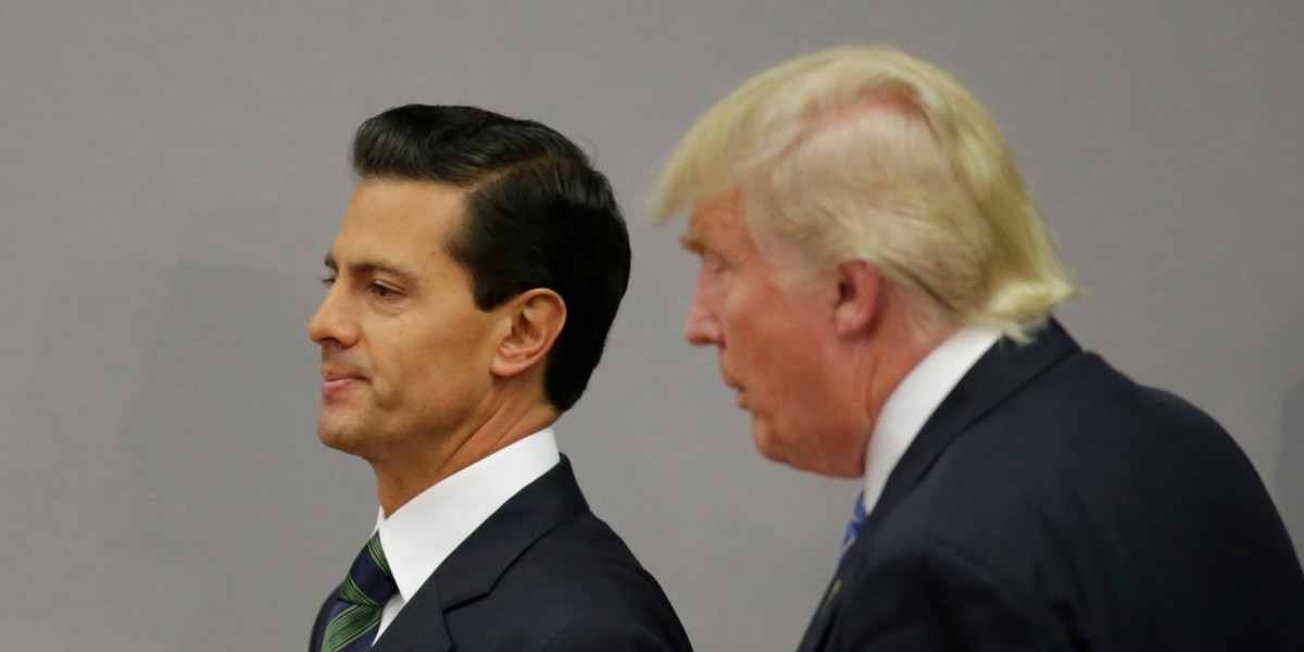 Trump with Mexican President Enrique Peña Nieto.