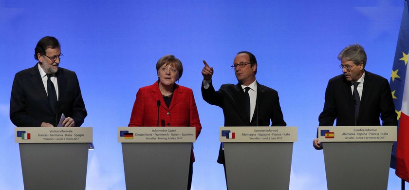 Francois Hollande, Angela Merkel,  Mariano Rajoy i Paolo Gentiloni