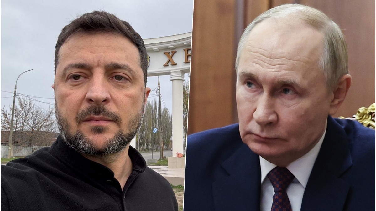 Volodymyr Zelenskyj a Vladimir Putin.