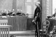 Proces kapitana Dreyfusa przed sądem w Rennes, 1899 r. Ilustracja z „London News.