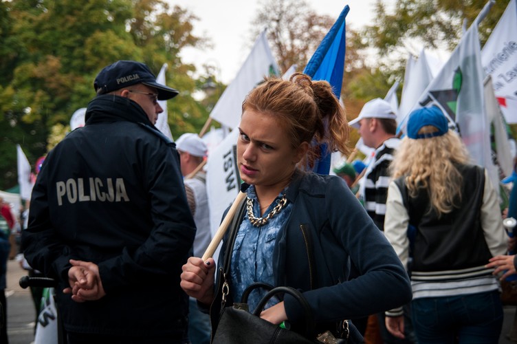 Protest związkowców z Solidarności w Warszawie. Fot. Maciek Suchorabski