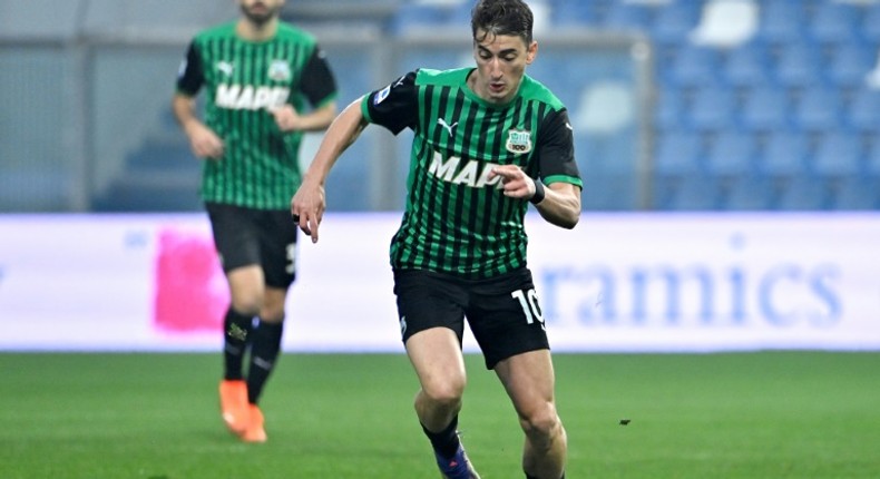 Sassuolo's Serbian midfielder Filip Djuricic saw red just after half-time against SPAL.