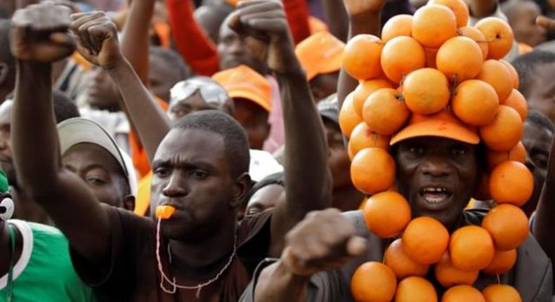 Orange Democratic Movement supporters at a past rally. 
