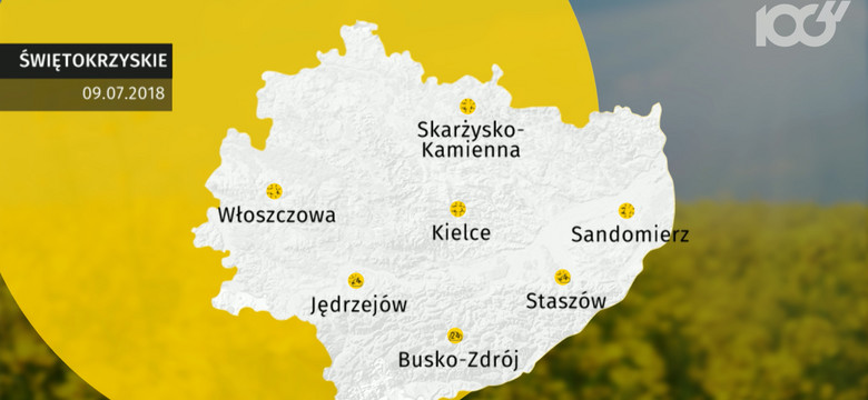 Prognoza pogody dla woj. świętokrzyskiego - 09.07