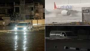 Photo shows the extent of devastating Dubai floods after thunderstorm