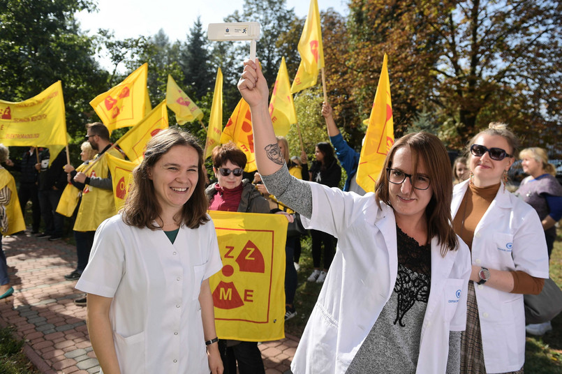 Protest fizjoterapeutów i diagnostów