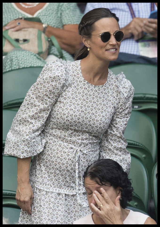 Ciężarna Pippa Middleton z mężem na Wimbledonie