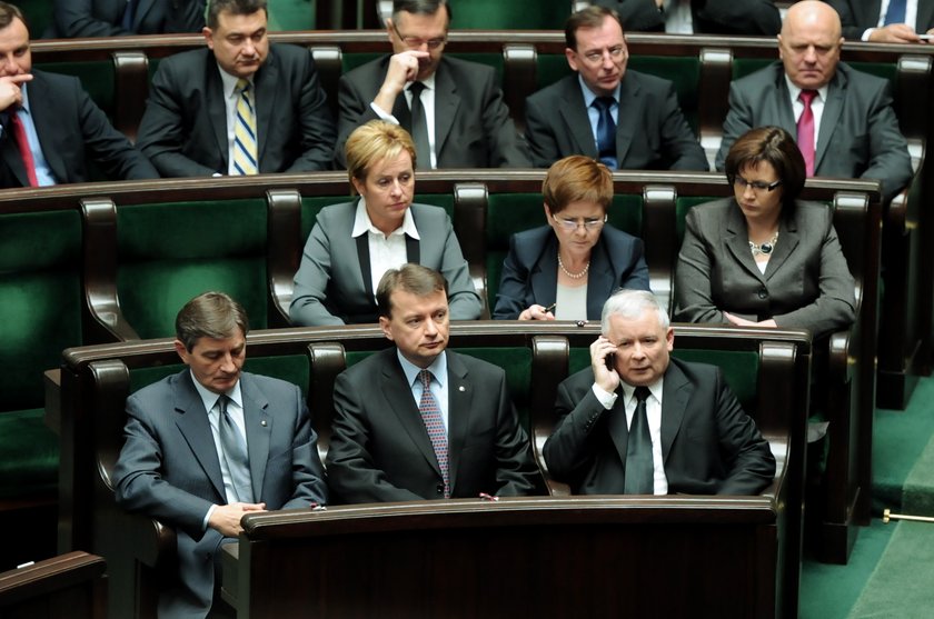 Jarosław Kaczyński i jego najbliżsi współpracownicy z PiS.