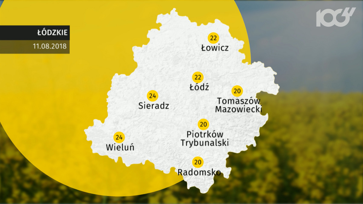 Pogoda Łódź na dziś. Prognoza pogody 2018-08-11