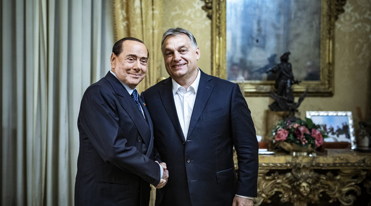 Orbán Viktor miniszterelnök és Silvio Berlusconi  Rómában 2019. október 10-én / Fotó: MTI/Miniszterelnöki Sajtóiroda/Szecsődi Balázs