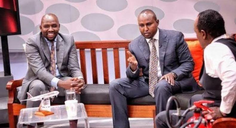 Kipchumba Murkomen and Junet Mohamed during an interview hosted by Jeff Koinange