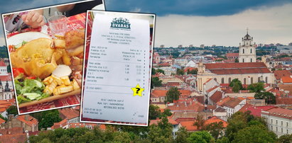 Rachunek za obiad w restauracji pod Ostrą Bramą w Wilnie. Kwota mocno zaskakuje