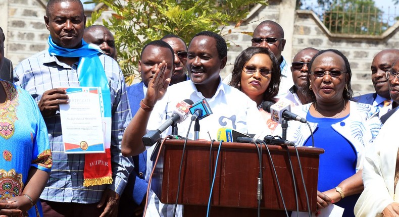 Wiper party leader Kalonzo Musyoka during a presser at the party headquarters on January 29, 2018 (Twitter)