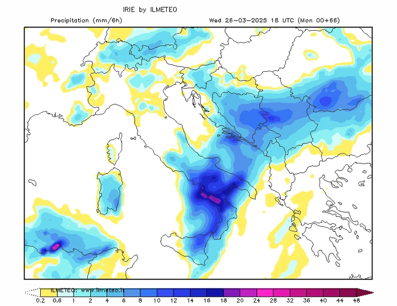 Kretanje kišnog oblaka u sredu