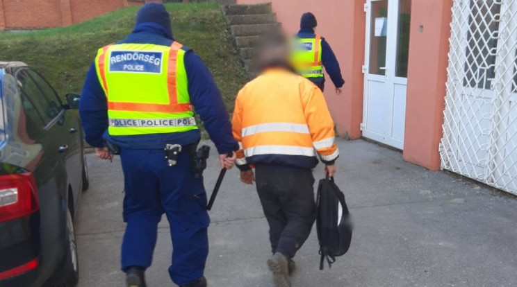 Letartóztatták a törökszentmiklósi férfit, aki január 6-án az utcán akart megerőszakolni egy fiatal nőt. / Fotó: Police.hu /