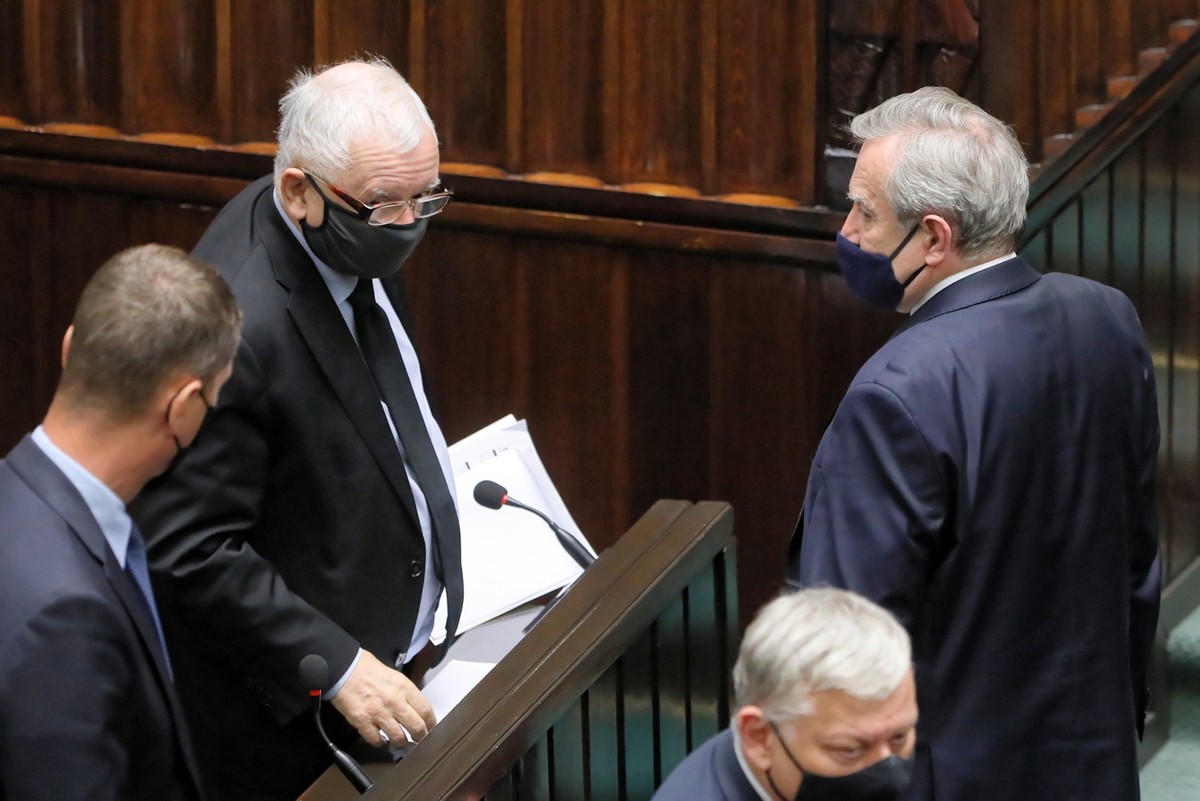 Piotr Gliński, Jarosław Kaczyński, Marek Suski