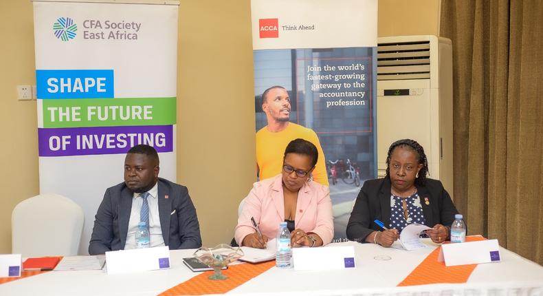 Left to right: Otim, Kukunda and Rita Baraka chairperson members network  ACCA Uganda during the signing of the MOU