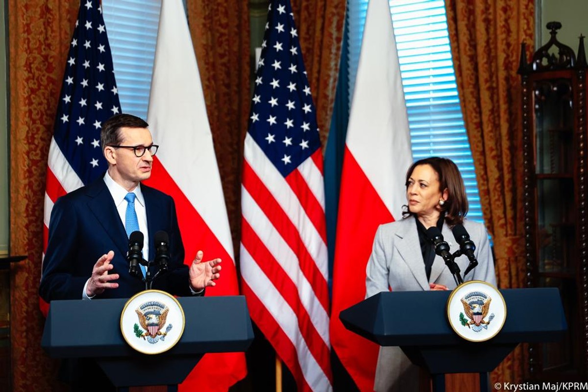 Mateusz Morawiecki i Kamala Harris