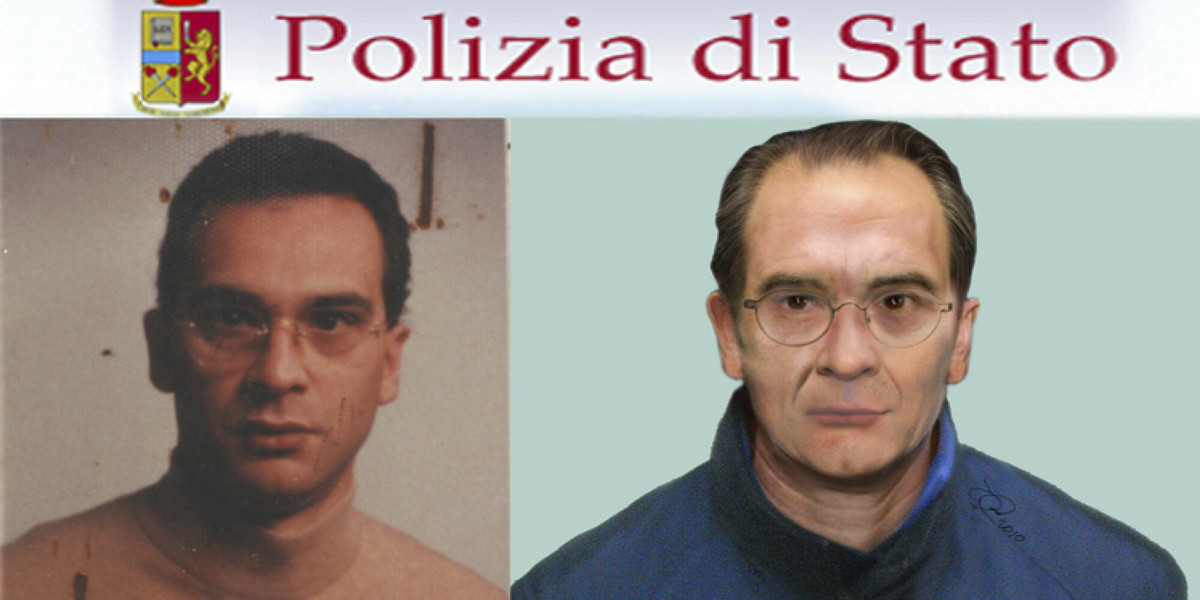 Stare zdjęcie oraz wygenerowany komputerowo obraz uwzględniający możliwą zmianę wizerunku szefa Cosa Nostry. Policja opublikowała je w 2011 r.