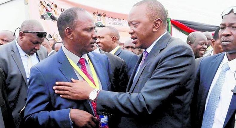 President Uhuru Kenyatta with Marsabit Governor Ukur Yattani