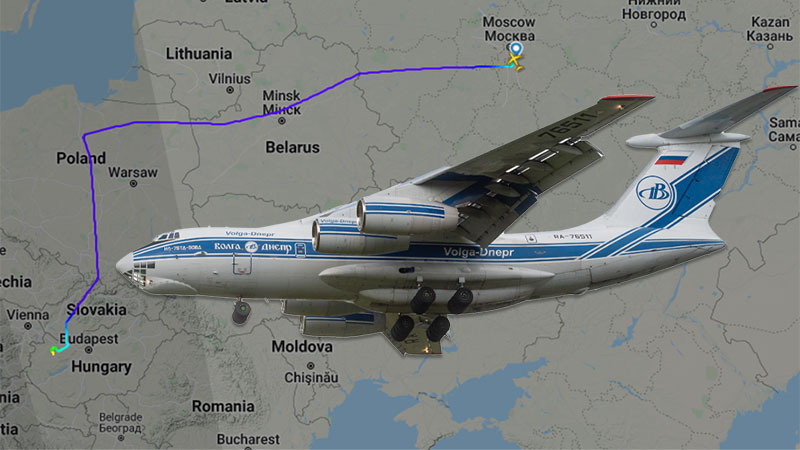 Rosyjski samolot Ił-76 Volga-Dnepr Airlines o numerze rejestracyjnym RA-76952 przeleciał nad Polską pomimo sankcji