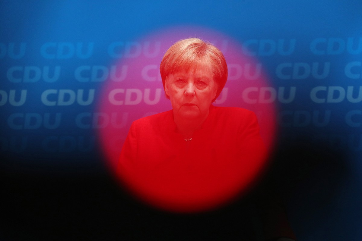 Angela Merkel w czasie konferencji prasowej CDU. Berlin, Niemcy, 18.06.2018