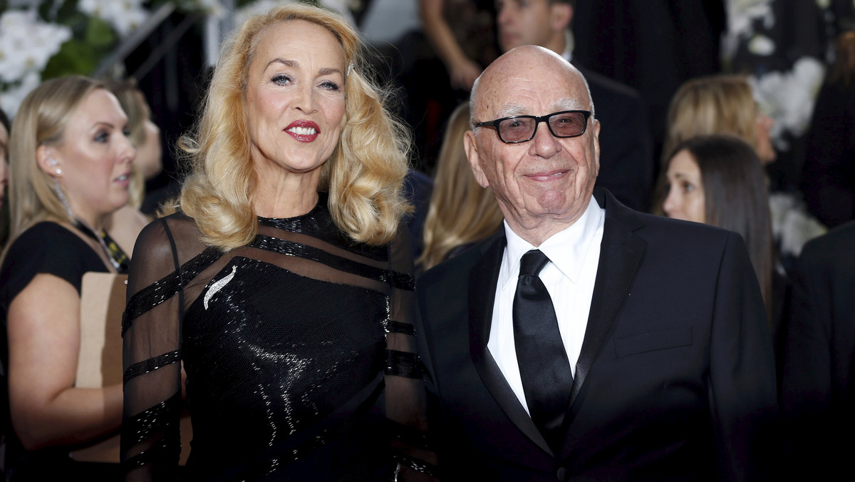 File photo of Jerry Hall and media magnate Rupert Murdoch arriving at the 73rd Golden Globe Awards in Beverly Hills