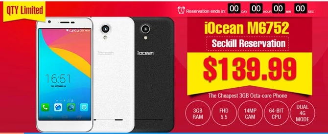 iOcean M6752 - smartfon z 3 GB RAM za 140 dolarów