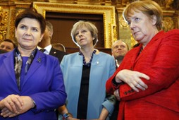 Leaders visit Saint John's Co-Cathedral during a break in the European Union leaders summit in Malta