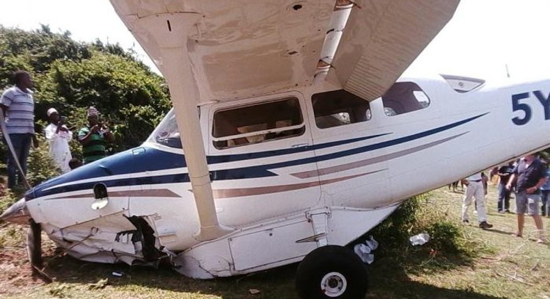 Plane crash-lands in Diani after developing mechanical problems