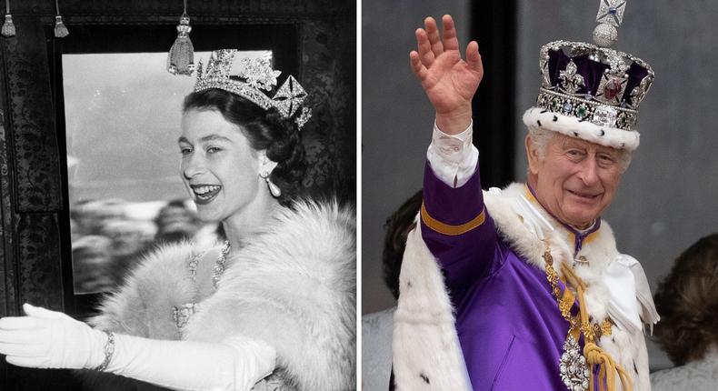 King Charles' first year as monarch differed slightly from his mother Queen Elizabeth's.Bettmann/Getty Images; Christopher Furlong/Getty Images
