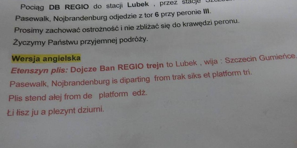 Instrukcja dla spikerów na dworcu PKP w Szczecinie