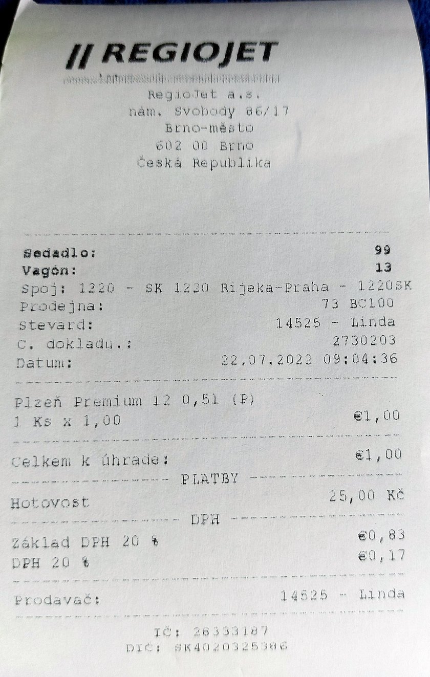 Rachunek za piwo. Butelka 500 ml kosztowała 4,7 zł. 