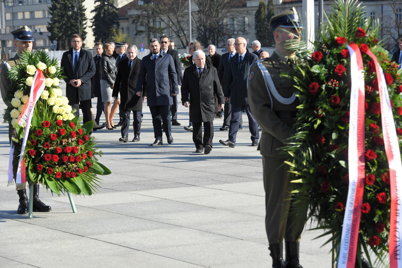 Jarosław Kaczyński, Joachim Brudziński, Krzysztof Sobolewski, Piotr Gliński