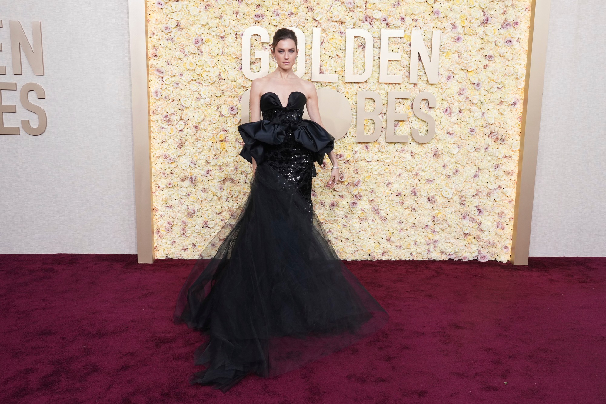 Allison Williams na Zlatých glóbusoch.