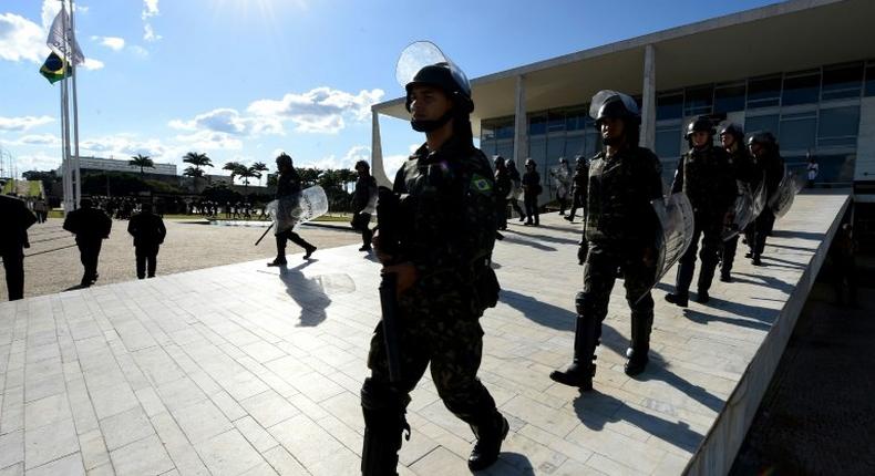 Brazilian President Michel Temer's deployment of military police to protect government buildings was met with sharp criticism