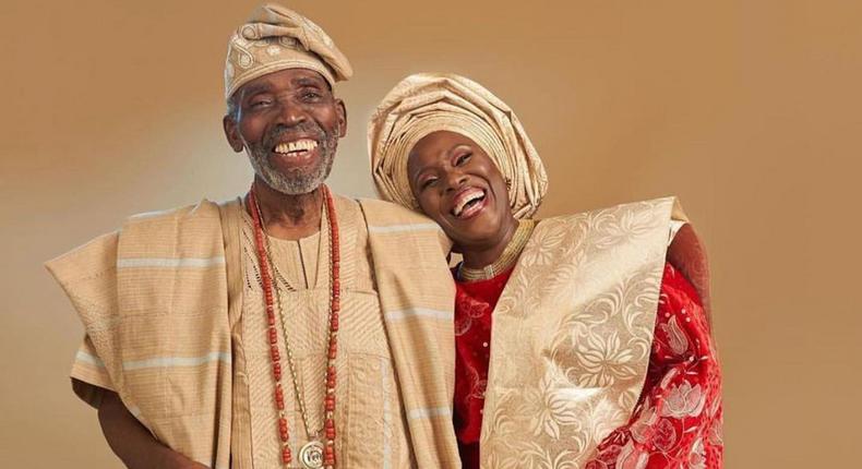 Nollywood veteran Olu Jacobs and wife Joke Silva [Instagram/StyledAseobi]