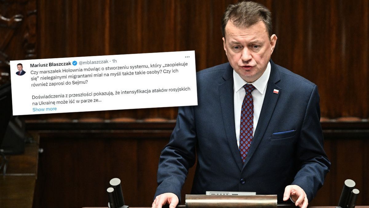 Mariusz Błaszczak uderza w marszałka Hołownię. "Ich również zaprosi do Sejmu?"