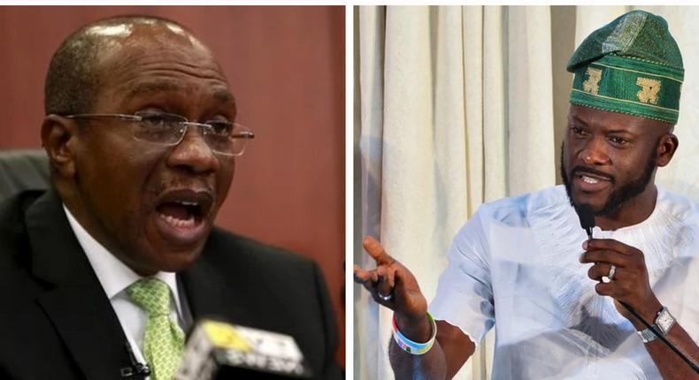 House of Representatives member, Babajide Obanikoro (right) wants the CBN Governor, Godwin Emefiele (left), to protect the naira's value