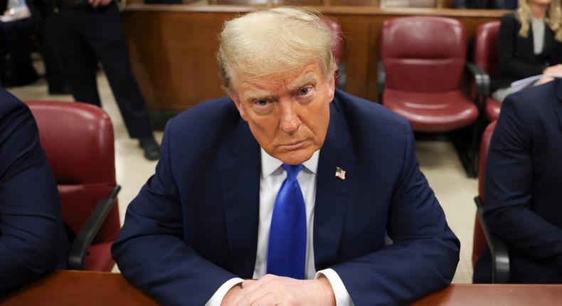 Former President Donald Trump appears in court for opening statements in his Manhattan hush-money trial.Yuki Iwamura-Pool/Getty Images