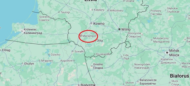 Mariampol leży około 27 km od polskiej granicy