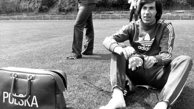 Fuball-WM '74: Kazimierz Deyna im Training