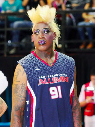 Dennis Rodman w meczu Legends of Basketball Tour 2014 w Argentynie