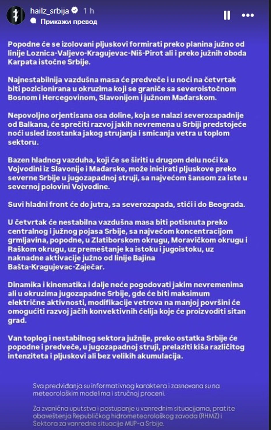 Najava nestabilnosti