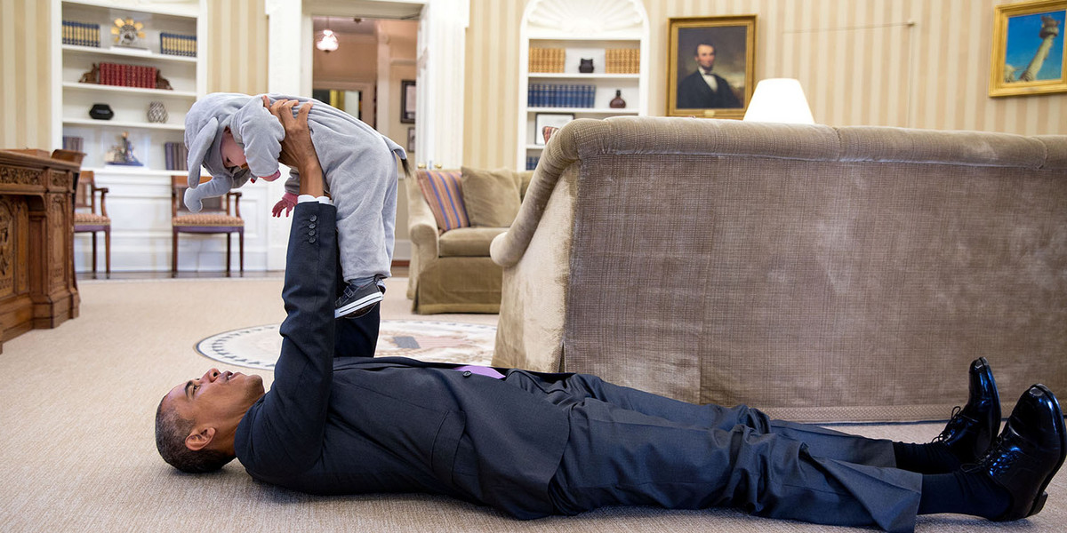 Prezydent Barack Obama sfotografowany prywatnie przez fotografa Pete'a Souzę