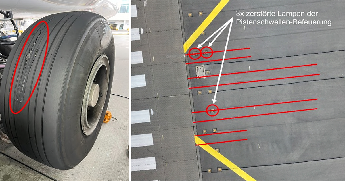 Lufthansa A380 landed short of Munich runway during storm
